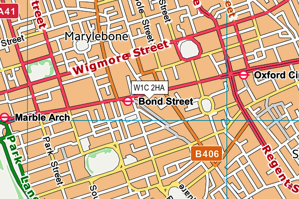 W1C 2HA map - OS VectorMap District (Ordnance Survey)