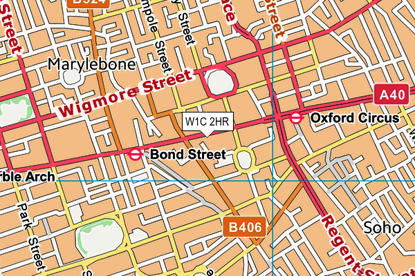 W1C 2HR map - OS VectorMap District (Ordnance Survey)