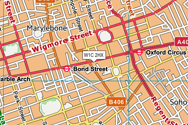 W1C 2HX map - OS VectorMap District (Ordnance Survey)