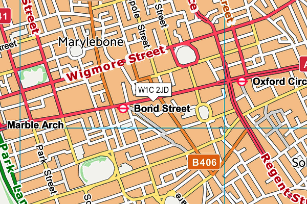 W1C 2JD map - OS VectorMap District (Ordnance Survey)