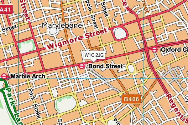W1C 2JG map - OS VectorMap District (Ordnance Survey)