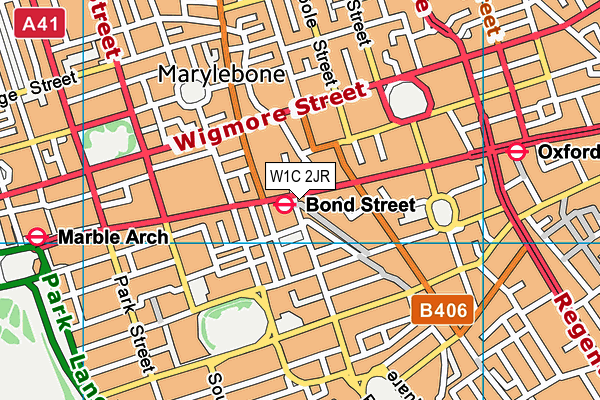 W1C 2JR map - OS VectorMap District (Ordnance Survey)