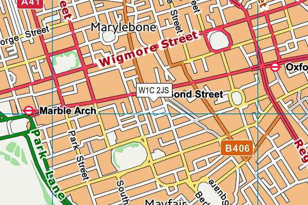 W1C 2JS map - OS VectorMap District (Ordnance Survey)