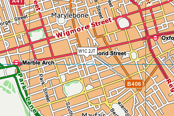 W1C 2JT map - OS VectorMap District (Ordnance Survey)