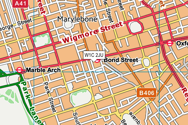 W1C 2JU map - OS VectorMap District (Ordnance Survey)
