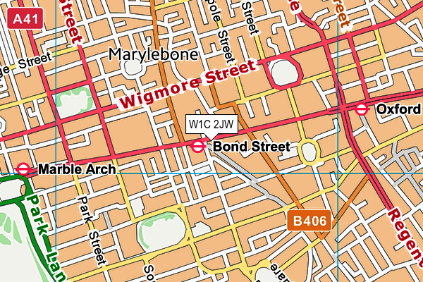 W1C 2JW map - OS VectorMap District (Ordnance Survey)