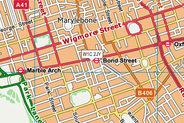 W1C 2JY map - OS VectorMap District (Ordnance Survey)