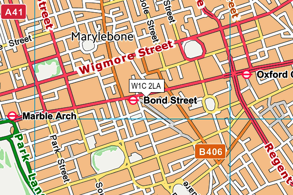 W1C 2LA map - OS VectorMap District (Ordnance Survey)
