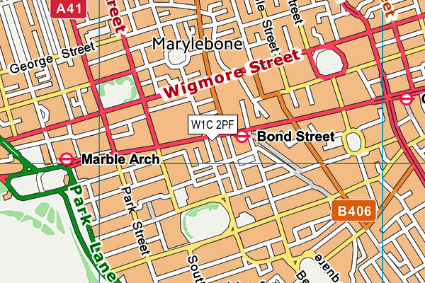 W1C 2PF map - OS VectorMap District (Ordnance Survey)