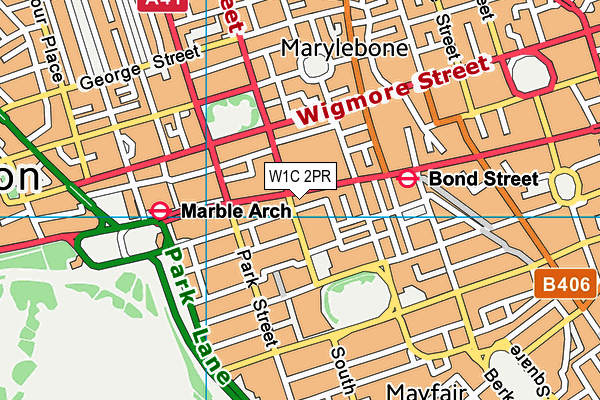 W1C 2PR map - OS VectorMap District (Ordnance Survey)