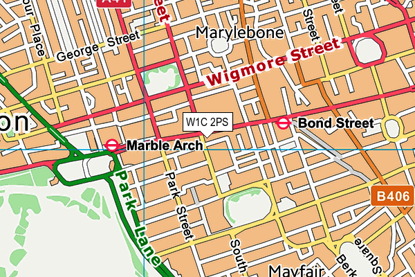 W1C 2PS map - OS VectorMap District (Ordnance Survey)