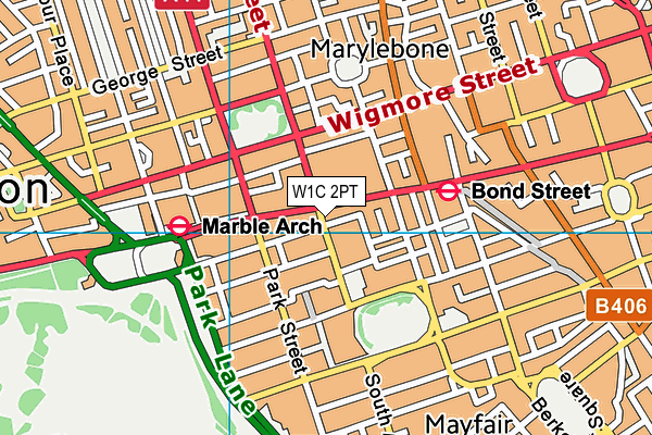 W1C 2PT map - OS VectorMap District (Ordnance Survey)