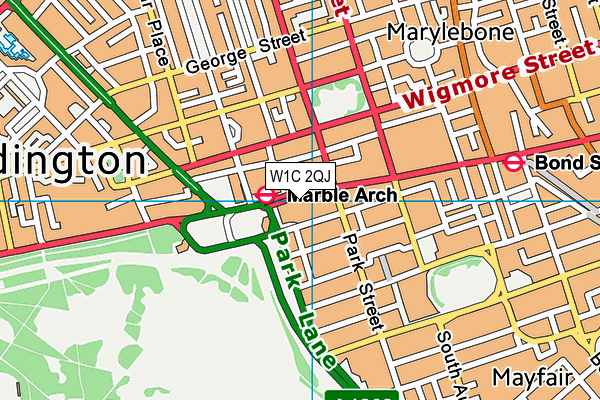 W1C 2QJ map - OS VectorMap District (Ordnance Survey)