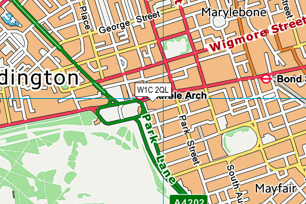 W1C 2QL map - OS VectorMap District (Ordnance Survey)