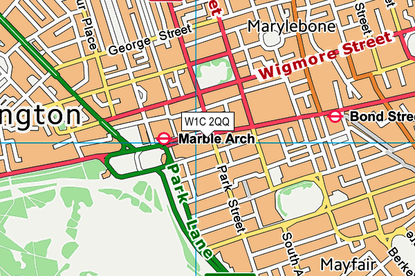 W1C 2QQ map - OS VectorMap District (Ordnance Survey)
