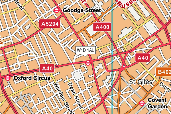 W1D 1AL map - OS VectorMap District (Ordnance Survey)