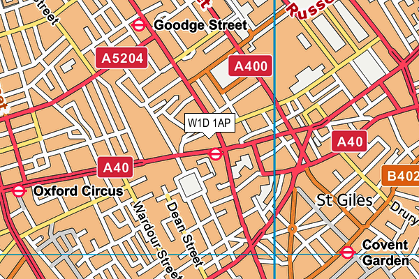 W1D 1AP map - OS VectorMap District (Ordnance Survey)