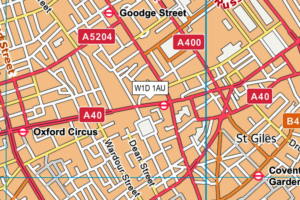 W1D 1AU map - OS VectorMap District (Ordnance Survey)