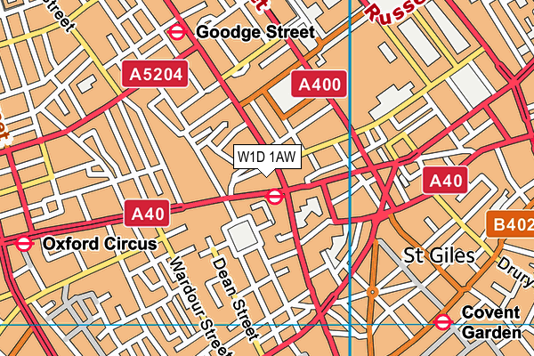 W1D 1AW map - OS VectorMap District (Ordnance Survey)