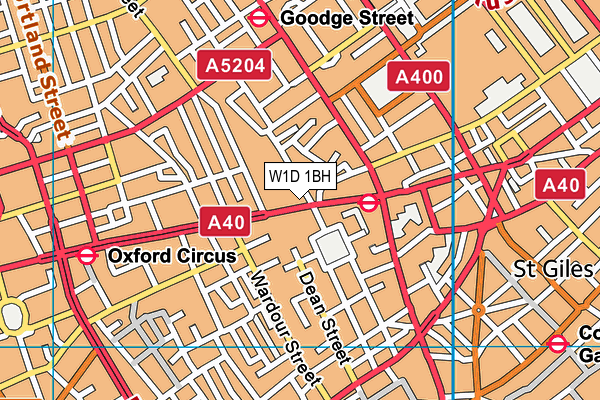 W1D 1BH map - OS VectorMap District (Ordnance Survey)