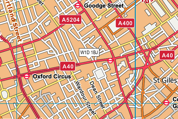 W1D 1BJ map - OS VectorMap District (Ordnance Survey)