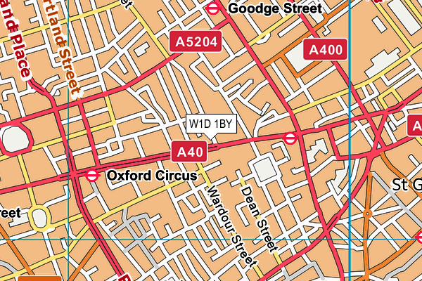 W1D 1BY map - OS VectorMap District (Ordnance Survey)