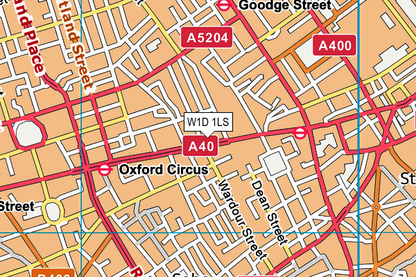 W1D 1LS map - OS VectorMap District (Ordnance Survey)