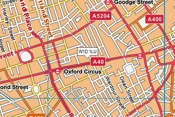 W1D 1LU map - OS VectorMap District (Ordnance Survey)