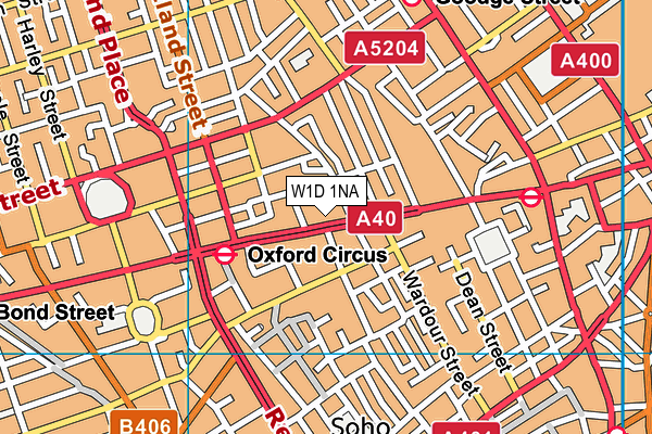 W1D 1NA map - OS VectorMap District (Ordnance Survey)