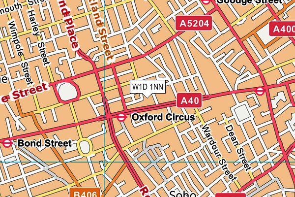 W1D 1NN map - OS VectorMap District (Ordnance Survey)