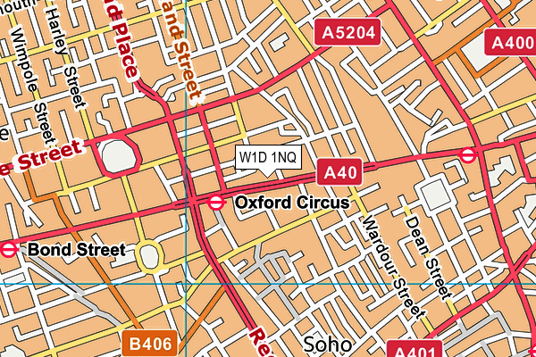 W1D 1NQ map - OS VectorMap District (Ordnance Survey)