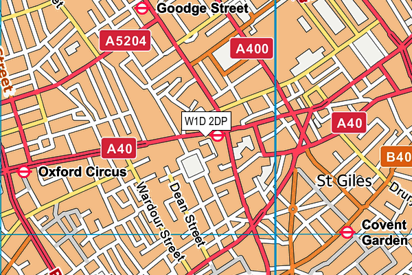 W1D 2DP map - OS VectorMap District (Ordnance Survey)