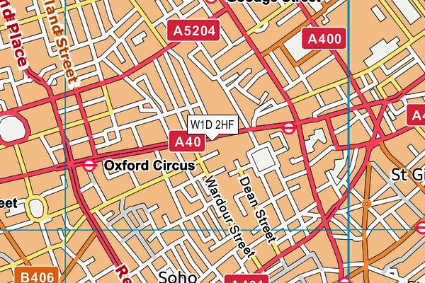 W1D 2HF map - OS VectorMap District (Ordnance Survey)