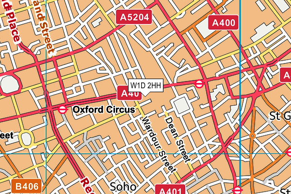 W1D 2HH map - OS VectorMap District (Ordnance Survey)