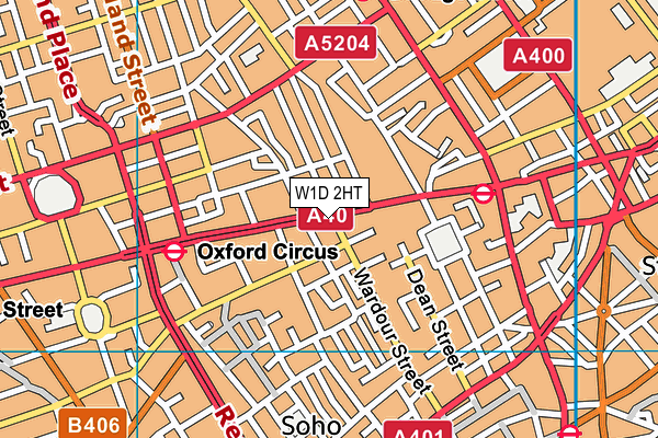 W1D 2HT map - OS VectorMap District (Ordnance Survey)