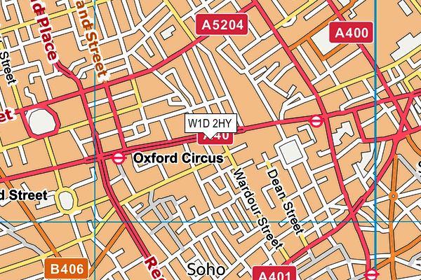 W1D 2HY map - OS VectorMap District (Ordnance Survey)