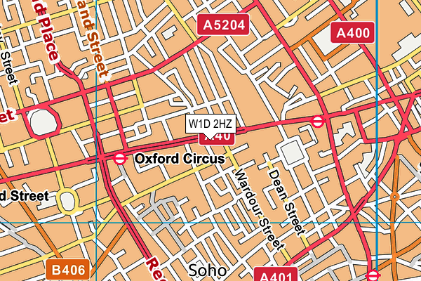 W1D 2HZ map - OS VectorMap District (Ordnance Survey)