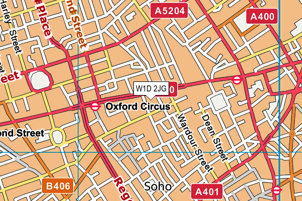W1D 2JG map - OS VectorMap District (Ordnance Survey)