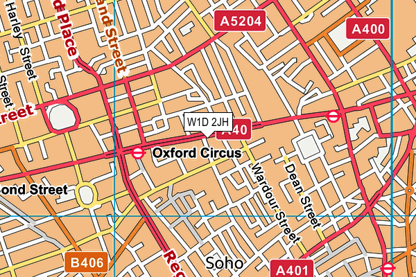 W1D 2JH map - OS VectorMap District (Ordnance Survey)