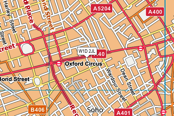 W1D 2JL map - OS VectorMap District (Ordnance Survey)