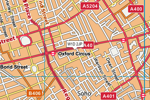 W1D 2JP map - OS VectorMap District (Ordnance Survey)