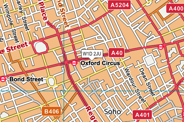 W1D 2JU map - OS VectorMap District (Ordnance Survey)