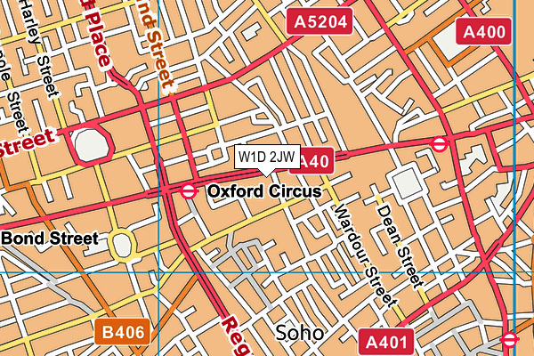 W1D 2JW map - OS VectorMap District (Ordnance Survey)