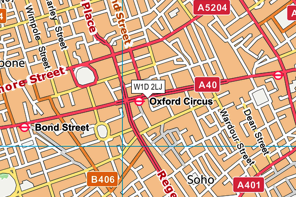 W1D 2LJ map - OS VectorMap District (Ordnance Survey)