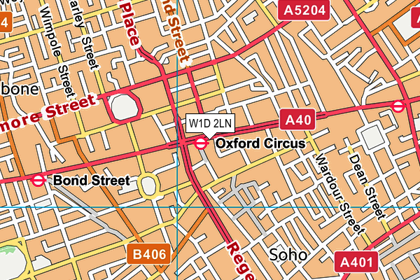 W1D 2LN map - OS VectorMap District (Ordnance Survey)