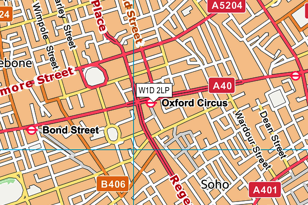 W1D 2LP map - OS VectorMap District (Ordnance Survey)