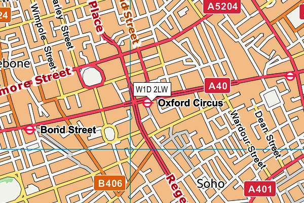 W1D 2LW map - OS VectorMap District (Ordnance Survey)