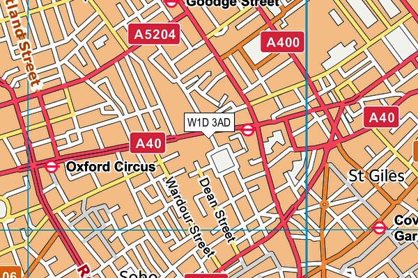 W1D 3AD map - OS VectorMap District (Ordnance Survey)