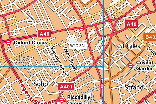 W1D 3AL map - OS VectorMap District (Ordnance Survey)