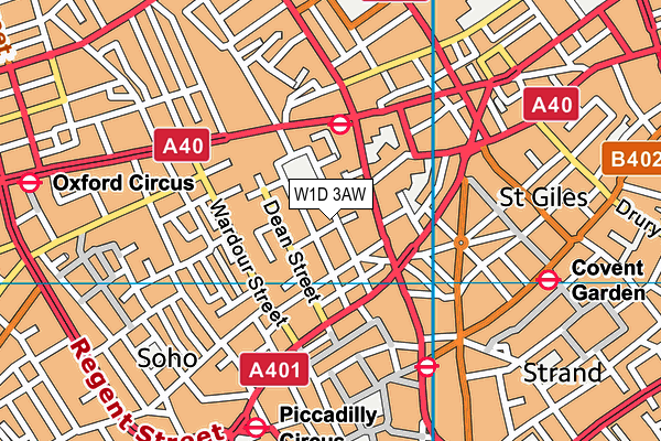 W1D 3AW map - OS VectorMap District (Ordnance Survey)